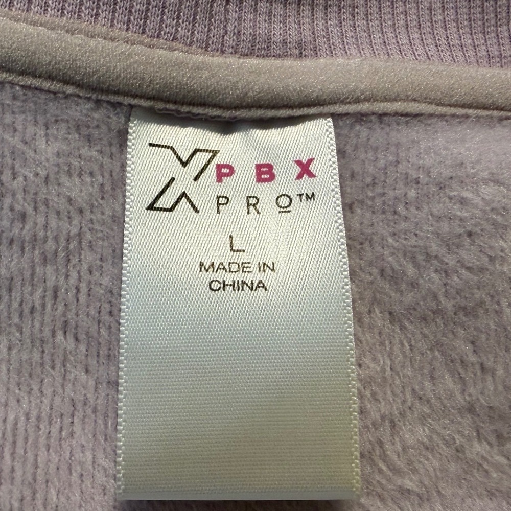 PBX Pro Lavender Fleece Lined Open Front Cardigan Pockets Purple L Chic 101-31 - Picture 3 of 10